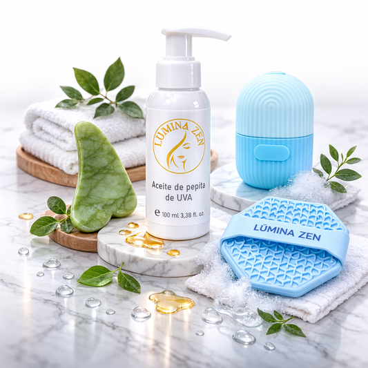 Pack Cuidado Facial  Piedra Gua Sha Lumina Zen