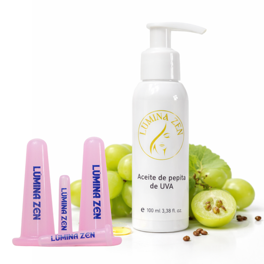 Aceite de Pepitas de Uva + Ventosas Faciales Lumina Zen